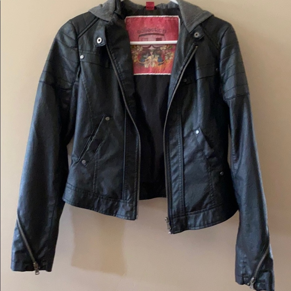 Bernardo black leather jacket